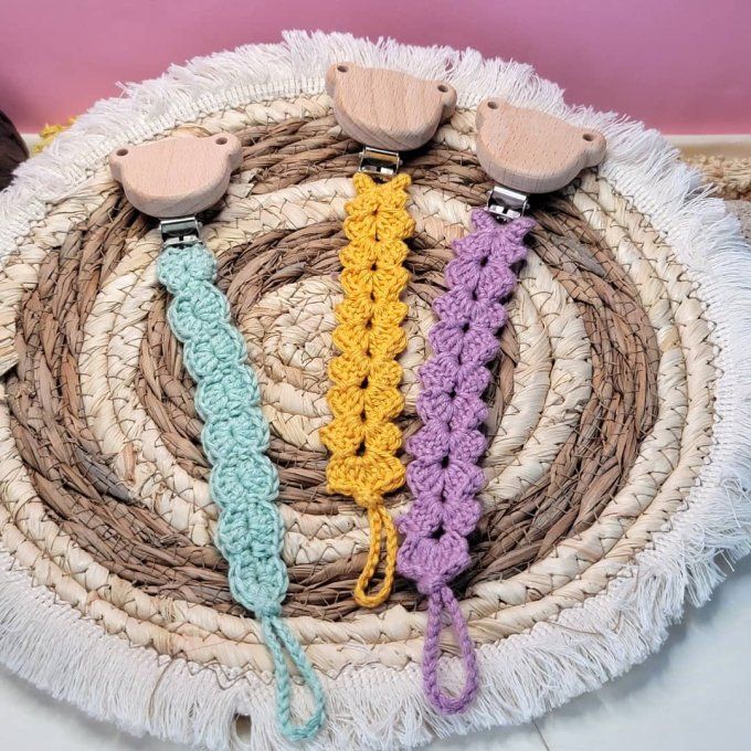 Attache tétine clips tête de chat