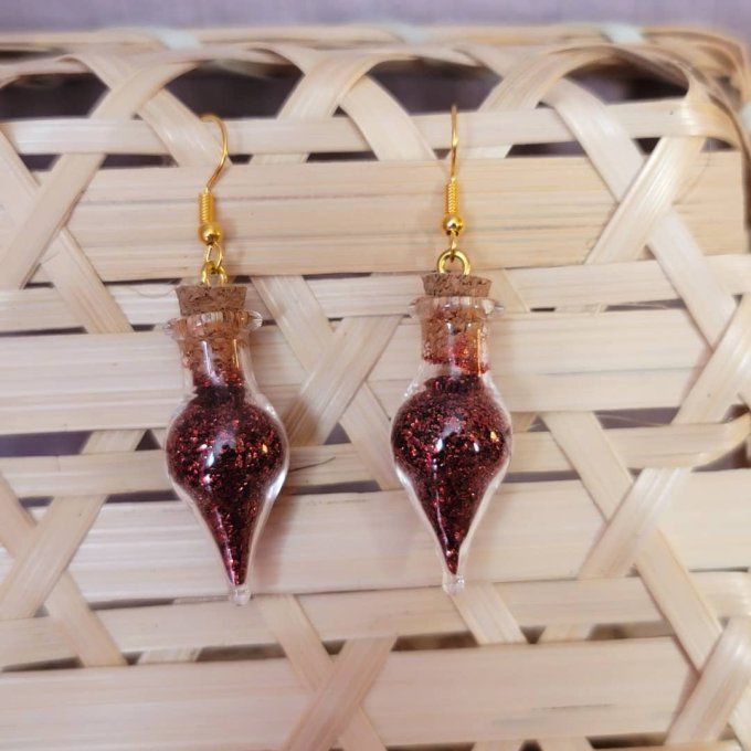 boucles d'oreilles flacon