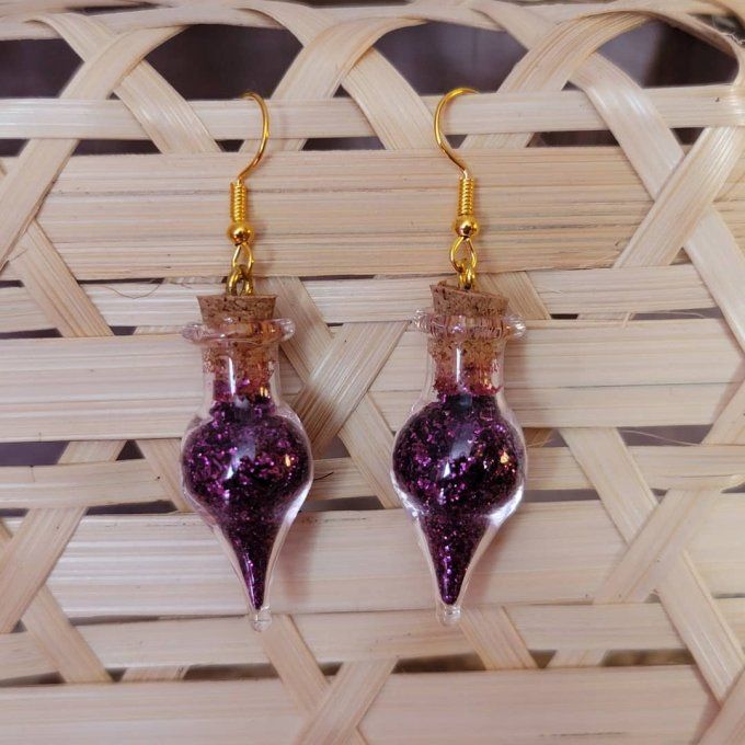 boucles d'oreilles flacon