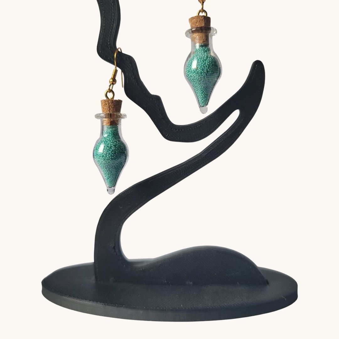 boucles d'oreilles flacon Boucles d'oreilles pendantes amphore avec paillettes