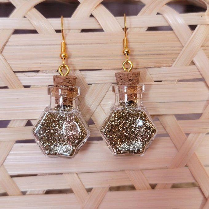 boucles d'oreilles flacon