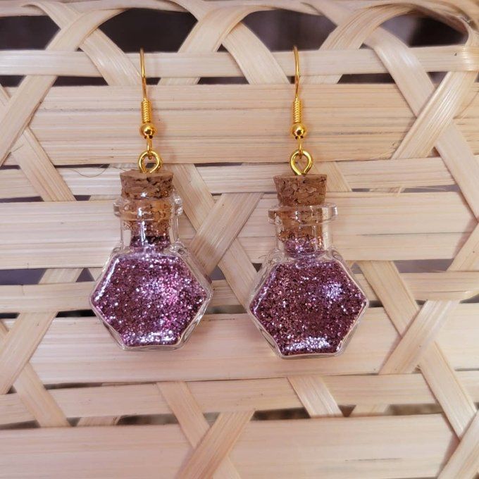 boucles d'oreilles flacon