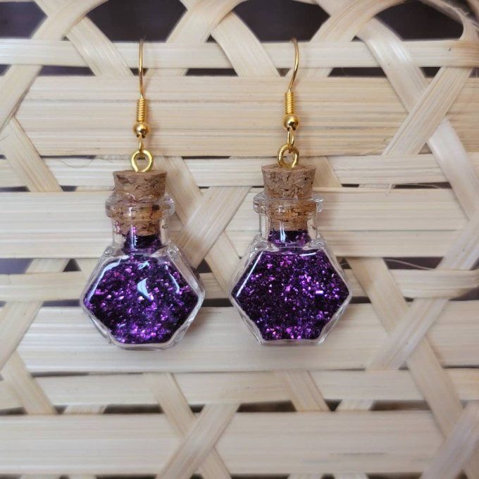 boucles d'oreilles flacon
