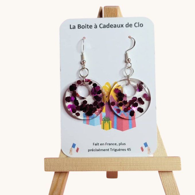 boucles d'oreilles resine