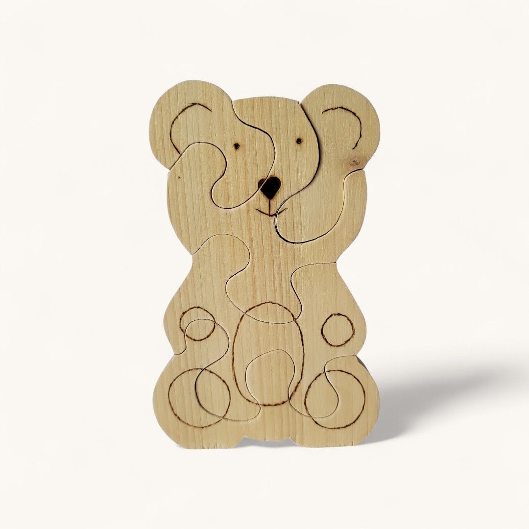 puzzle bois Puzzle en bois ourson à peindre ou à laisser brut