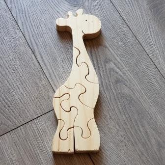 Puzzle en bois Girafe à peindre ou à laisser brut